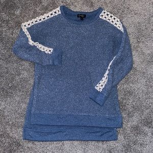 Jessica Simpson, size small, blue long sleeve/tunic style light weight sweater.
